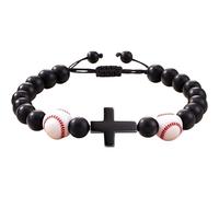 Bracciali cristiani per uomini, bracciali con perle religiose, collana di perle intrecciate, braccialetto di credenze regolabile, simbolo nero per uomini, Siehe Beschreibung, Vedi descrizione, Vedi