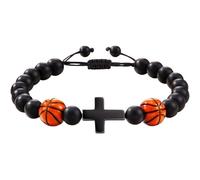 Bracciali cristiani per uomini, bracciali con perle religiose, collana di perle intrecciate, braccialetto di credenze regolabile, simbolo nero per uomini, Siehe Beschreibung, Vedi descrizione, Vedi