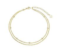 Bracciali da donna, amici, gioielli Braccialetti alla caviglia da donna a doppio strato Stazione di perline Cavigliera Perle Stock Perline Cavigliere in argento sterling 925 Gioielli a pedale per uso