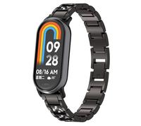 Bracciali da Donna Compatibili con Xiaomi Smart Band 10, Bracciale Crystal Bling Glitter Diamante Strass, Braccialetto di Ricambio in Acciaio Inox per Xiaomi Mi Band 10/9/8, Eine Grösse, Acciaio