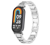 Bracciali da Donna Compatibili con Xiaomi Smart Band 10, Bracciale Crystal Bling Glitter Diamante Strass, Braccialetto di Ricambio in Acciaio Inox per Xiaomi Mi Band 10/9/8, Eine Grösse, Acciaio