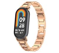 Bracciali da Donna Compatibili con Xiaomi Smart Band 10, Bracciale Crystal Bling Glitter Diamante Strass, Braccialetto di Ricambio in Acciaio Inox per Xiaomi Mi Band 10/9/8, Eine Grösse, Acciaio