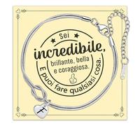 Bracciali da Donna con 26 Lettere Iniziali Alfabeto Delicato Nodo d'amore Catena di Serpenti per Sorella Coppia Fidanzata Moglie Mamma Amica Bracciale Gioielli dell'amicizia Rgolabile (F)