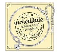 Bracciali da Donna con 26 Lettere Iniziali Alfabeto Delicato Nodo d'amore Catena di Serpenti per Sorella Coppia Fidanzata Moglie Mamma Amica Bracciale Gioielli dell'amicizia Rgolabile (I)