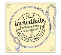 Bracciali da Donna con 26 Lettere Iniziali Alfabeto Delicato Nodo d'amore Catena di Serpenti per Sorella Coppia Fidanzata Moglie Mamma Amica Bracciale Gioielli dell'amicizia Rgolabile (B)