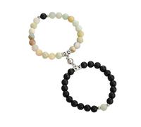 Bracciali da donna con pietra vulcanica naturale per coppie per esprimere il loro amore tennis da donna, Misura unica, Metallo