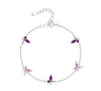 Bracciali da donna in argento 925, bracciale da donna vintage farfalla regolabile zirconi a forma di pera gioielli in argento