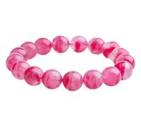 Bracciali da donna in rodonite naturale, gioielli alla moda perline rosa | Braccialetti elasticizzati di guarigione energetica Reiki fatti a mano per meditazione, yoga, sollievo dallo stress