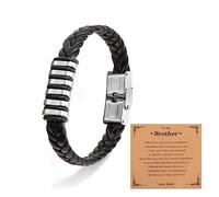 Bracciali da uomo personalizzati | Bracciale Intrecciato in Pelle Nera Regalo Personalizzato per Fidanzato Marito Fratello Mio Figlio Uomo | Regali per Natale compleanno matrimonio anniversario