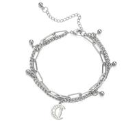 Bracciali Della Dea Mezzaluna per Donne e Uomini Acciaio Inossidabile Mezzaluna Pagana con Ecate Bracciale Della dea Della Fertilità di Marzo Gioielli Wicca (argento 4)