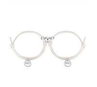 Bracciali di coppia personalizzati, 2 bracciali di coppia magnetici con ciondoli a forma di cuore, bracciali di coppia colorati e luminosi, regali a sorpresa per uomini e donne. (Bianco)