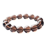 bracciali di perline, Bracciale rigido con perle di ghiaccio naturale di ossidiana da 12 mm con certificato