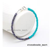 Bracciali di perline eccellenti Sleeping Beauty Turchese + Iolite 3 mm pietre...
