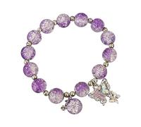 Bracciali di perline per le donne perline di vetro braccialetto di fascino farfalla braccialetto perline braccialetto farfalla per le donne lunga collana pendente, Misura unica, Vetro, Nessuna pietra