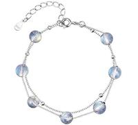 Bracciali Donna Fata Moonstone Anelli a Mano Decorazione Gioielli Regali Labradorite Bead Catena a Doppio Strato (Braccialetto Moonstone) Nice