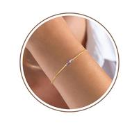 Bracciali in pietra portafortuna per le donne delicate bracciali d'oro regali di compleanno con pietra natale riempiti calzini adolescenti placcato 14 carati braccialetti a maglie, Adjustable, Acciaio