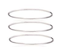 Bracciali Lotto Tripla Canne Argento Massiccio 925/000 Rodio Diametro 5,8cm O