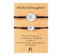 Bracciali Madre Figlia Braccialetti in tessuto per donna | Coppia di braccialetti a mano per il primo giorno di lezione, regolabili per il primo giorno di scuola, decorazione del braccialetto da donna