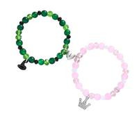 Bracciali magnetici per coppie, braccialetti magnetici per coppie, 2 braccialetti elastici in pietra naturale, per San , Siehe Beschreibung, sintetico, Vedi descrizione