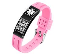 Bracciali Medici Theluckytag per Uomini e Donne con Codice QR, Braccialetti di Identificazione per Allarme Medico per Sport e Viaggi - Cinturino da Polso in Silicone Impermeabile Adatto per Polsi fino