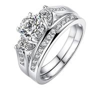 Bracciali Mensole Gioielli Anello con diamanti da donna Anello in acciaio inossidabile popolare europeo e coppia anello gioielli regalo di compleanno festival falsi rotondi anelli, Taglia unica