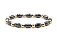 Bracciali per Gioielli Delicati ed Eleganti per Lui e per lei, Braccialetti con Perline Elasticizzate in Pietra Naturale 6 mm, Regalo in Coppia per Donna e Uomo - 19 cm