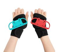 Bracciali per Just Dance 2025/2024/2023/2022/2021 Gioco di controller Joy-Con Nintendo Switch e Zumba Burn It Up, fascia da polso regolabile, adatto ad adulti e bambini (rosso e blu)