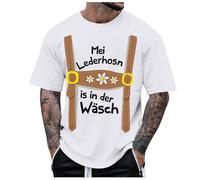 Bracciali per orologi maglietta con stampa "Oktoberfest tedesco" per uomo polo a maniche corte con polsini, bianco, L