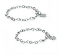 Bracciali Sagapo Donna SHAC56 Quadrifoglio Acciaio e Complicità Coppia Amicizia