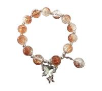 Bracciali Set Glaze Bracelet Handmade Beads Female Bracelet Ice Crack Broken Flower Beads Beads (Brown, One Size)