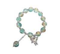 Bracciali Set Glaze Bracelet Handmade Beads Female Bracelet Ice Crack Broken Flower Beads Beads (K, One Size)