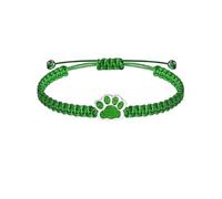 Bracciali tessuti à imprimé de patte, bracciale à chaîne tressée réglable | Cadeaux de bracciale de faveur pour les amoureux des animaux pour les femmes et les filles