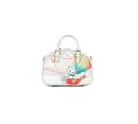 Braccialini Allround Bauletto compatto in similpelle con doppio manico rigido, impreziosito da una stampa fiabesca con un dolce gattino in mongolfiera e dettagli ricamati multicolore. Il design Over