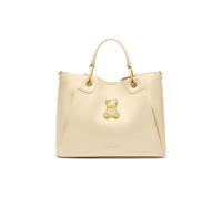 Braccialini Amy Bijoux Borsa a mano di garndi dimensioni con doppi manici, nasconde tra le cuciture trasversali dei pannelli che permettono di ampliarla. La borsa è in similpelle di colore beige, si