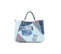 Braccialini Amy Jeans Borsa a mano di grandi dimensioni con doppi manici, dal design versatile e capiente grazie ai pannelli laterali ampliabili nascosti nelle cuciture. Realizzata in denim con