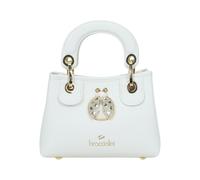 Braccialini Beth Jewels Borsa a mano di medie dimensioni in colore biscotto, con doppi manici e tracolla logata removibile e regolabile per una doppia portabilità. All’interno, una pochette estraibile