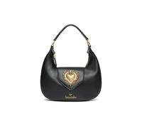 Braccialini Baroque Borsa hobo in similpelle di colore nero con manico singolo. Sul fronte spicca un cuore gioiello dorato, ispirato allo stile barocco, che dona un tocco scenografico a un modello