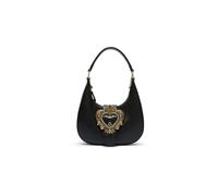 Braccialini Baroque Borsa hobo in similpelle di colore rosa, con manico singolo sulla quale spicca una fibbia dorata a forma di cuore con dettagli cristalli applicati. Una tracolla removibile e
