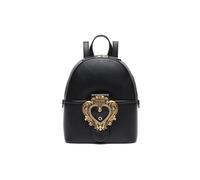 Braccialini Baroque Zaino con manico superiore e due spallacci di colore nero. Il modello è arricchito con una fibbia dorata a forma di cuore con dettagli cristalli applicati.