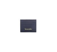 Braccialini Basic Portacarte in pelle di colore blu con logatura in rilievo dorata.