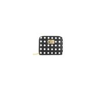 Braccialini Basic Portafoglio modello zip around mini in pelle con stampa leopardata e logatura dorata frontale. Una tasca interna con zip per la moneta.