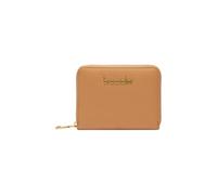 Braccialini Basic Portafoglio modello zip around mini in pelle di colore vinaccia, con logatura dorata frontale. Una tasca interna con zip per la moneta.