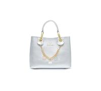 Braccialini Beth Borsa a mano di medie dimensioni di colore oro con doppi manici, chiusura con clip e tracolla in nastro logato rimovibile e regolabile che ne permette la doppia portabilità.