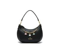 Braccialini Beth Borsa a spalla a forma di mezzaluna di colore oro con manico singolo, chiusura zip e tracolla in nastro logato rimovibile e regolabile che ne permette la doppia portabilità.