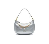 Braccialini Beth Borsa a spalla a forma di mezzaluna di colore oro con manico singolo, chiusura zip e tracolla in nastro logato rimovibile e regolabile che ne permette la doppia portabilità.