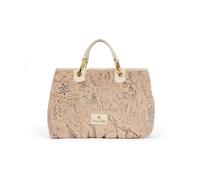 Braccialini Beth Fur - Borsa a mano con doppio manico, misura media, grande, realizzata in morbida pelliccia sintetica, cuciture con forme visibili su tutti i quadranti