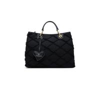 Braccialini Beth Jeans Borsa a mano di grandi dimensioni con doppi manici, chiusura con clip e tracolla in nastro logato rimovibile e regolabile che ne permette la doppia portabilità. Il modello è in