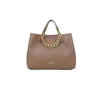 Braccialini Beth Jewels Borsa a mano di grandi dimensioni in colore platino, con doppi manici e tracolla logata removibile e regolabile per una doppia portabilità. All’interno, una pochette estraibile