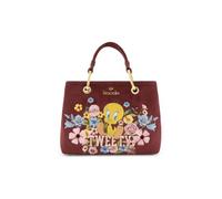 Braccialini Beth Lt Bloom Borsa a mano media in morbido materiale effetto suede, impreziosita da dettagli metallici dorati e da una pratica tracolla removibile e regolabile per una doppia portabilità.
