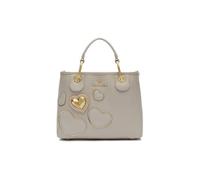 Braccialini Beth Patch Borsa a mano di medie dimensioni in similpelle di colore rosa, doppi manici, chiusura con clip e tracolla in nastro logato rimovibile e regolabile che ne permette la doppia